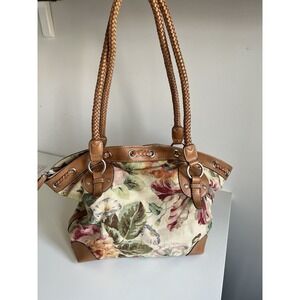 Vintage Fossil Tapestry Crossbody Shoulder Bag Purse